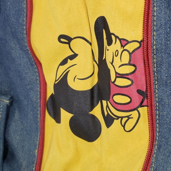 Vintage Disney Mickey Mouse Denim Tote Hand Bag Purse & Wallet - Picture 6 of 16